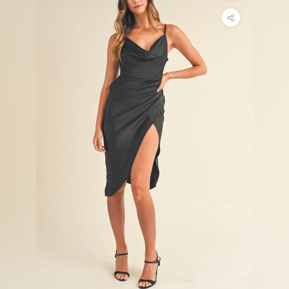 Elegant Black Asymmetrical Dress